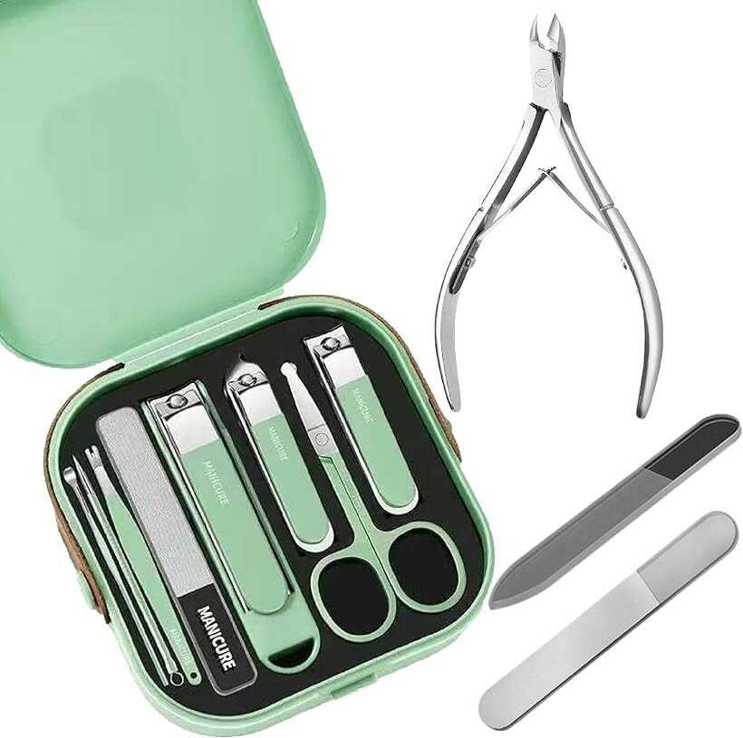 ネイルケアセット 12点 爪切り 爪やすり 爪磨き キューティクルニッパー 甘皮処理 鼻毛 にきび パーソナルケアツール