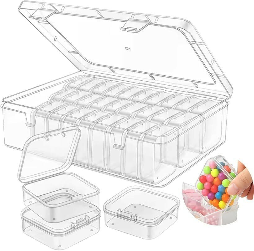 ビーズケース 小分け 小物入れ パーツ クリア 収納 アクセサリー ボックス 透明 小分け30個