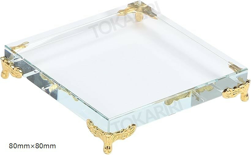 飾り台 ミニテーブル クリスタル台座 卓上用 小物置き インテリア ディスプレイスタンド 60mmx60mm 80m..