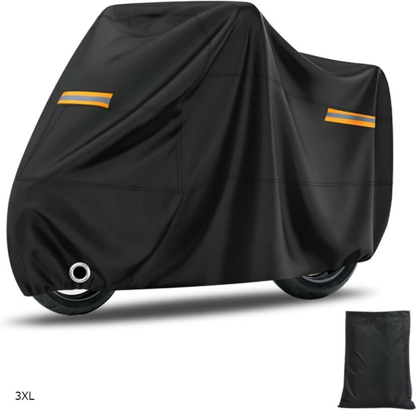 バイク カバー 厚手 高防風 防埃 防雨 防水 紫外線防止 UVカット 盗難防止 収納 耐熱 防雪 3XL
