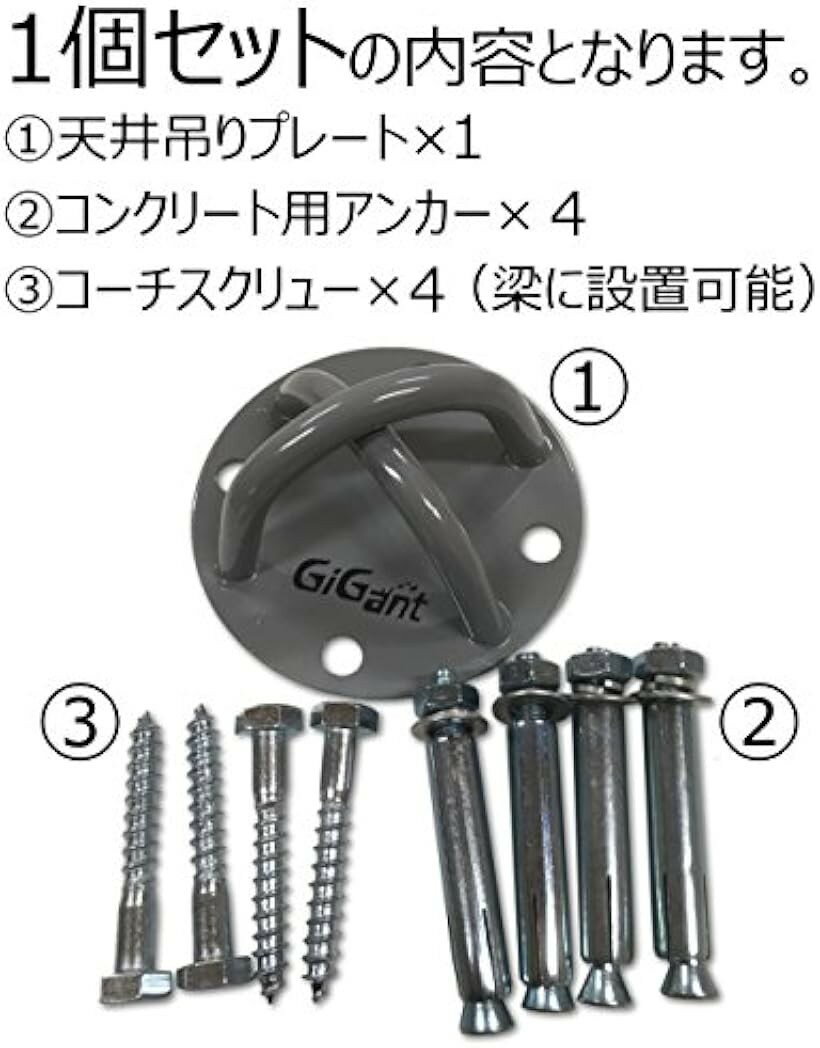 ギグアント エアリアルヨガ ハンモック 専用 吊り金具セット 空中ヨガ エクササイ...