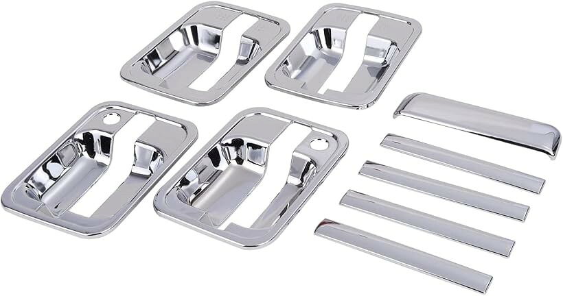 スズキ 用 ドア ハンドル カバー グリップ ボタン シルバー メッキ 9点 セット DA64V DA64W エブリィバン エブリィワゴン エブリー 等 社外品