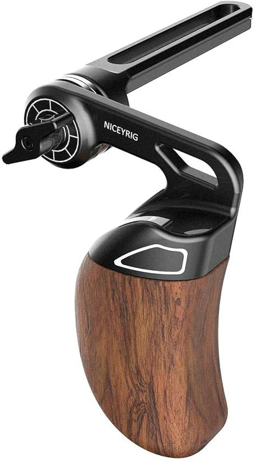ARRI標準ロゼットハンドル カメラハンドル 木製カメラハンドル ナットレール NATOレール付き 拡張性 小型シネマカメラに対応 －416