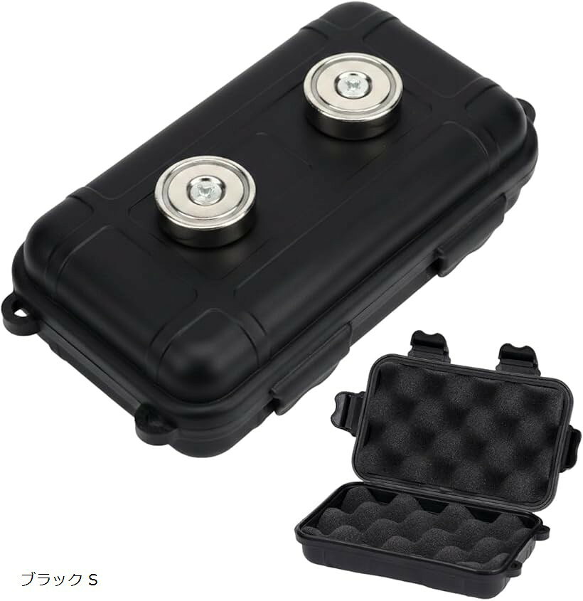 キーボックス マグネット 隠し金庫 セキュリティボックス シークレット 小型 鍵 ブラック M ブラック S