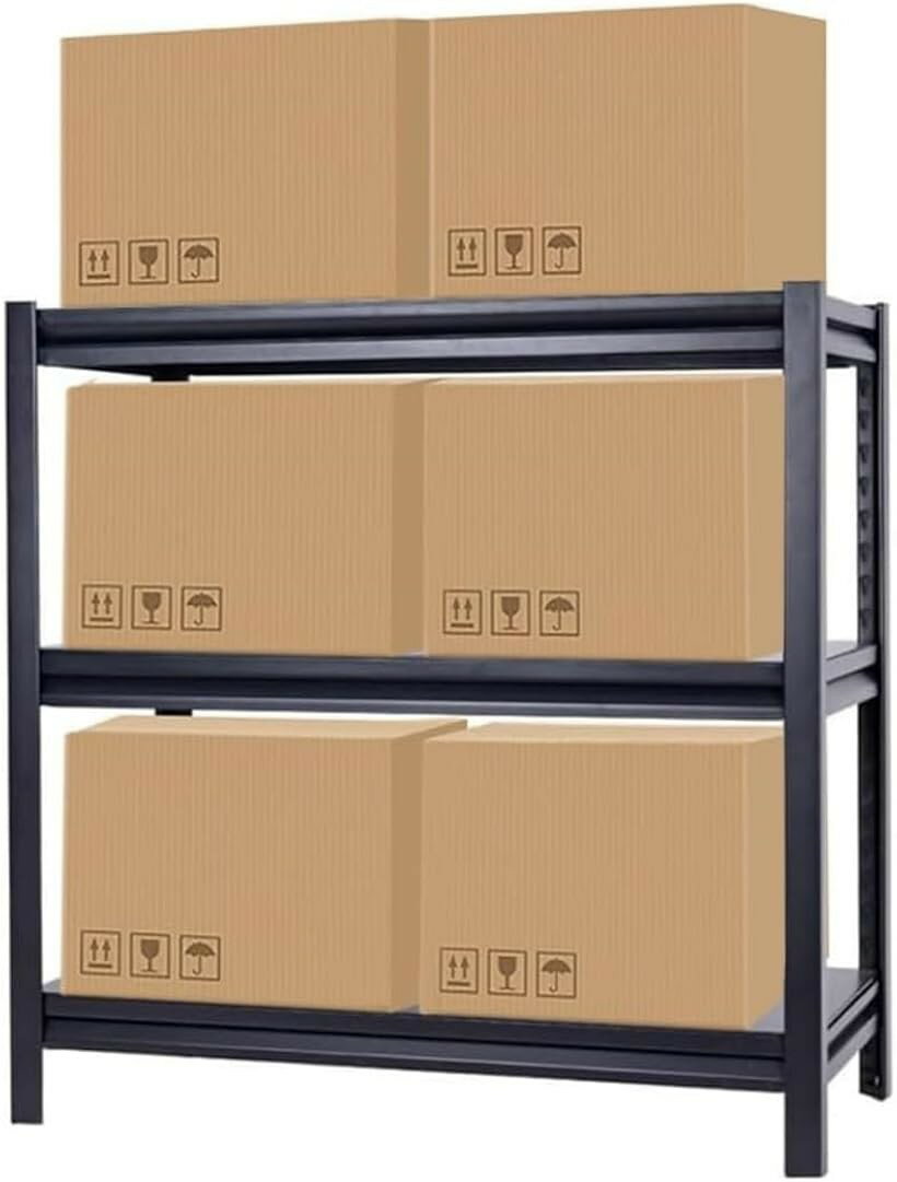 スチールラック 収納棚 業務用 3段 高耐荷重150kg/段 中型 組立簡単 高さ調整可能 オープンシェルフ キッチン 物置 倉庫 ガレージ