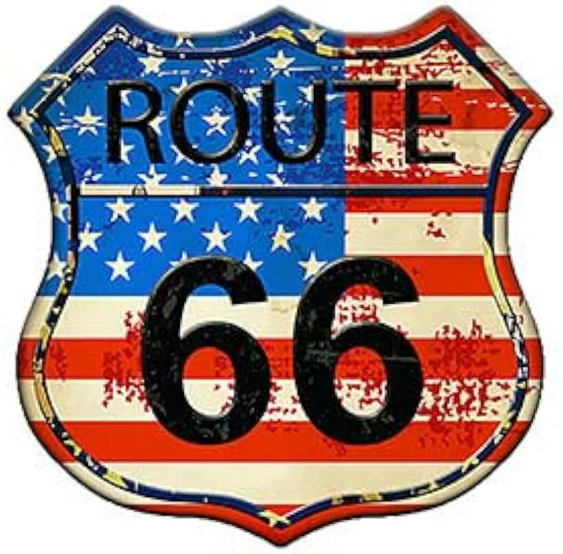 樂天商城 - Route 66 ブリキ看板 シールド型 アメリカン レトロ ヴィンテージ アートサイン 壁掛け インテリア 装飾 雑貨 ガレージ カフェ 店舗