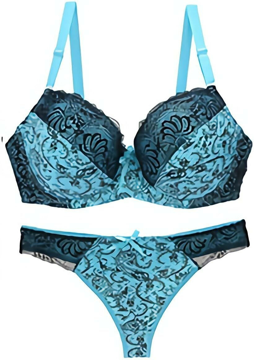 ユニグランド ブラジャー ショーツ セット セクシー ランジェリー C75/M、ブルー (...