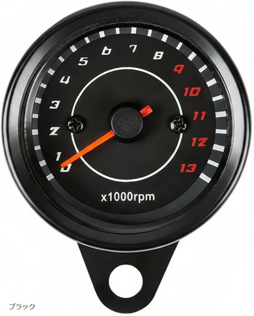 電気式 タコメーター バイク オートバイ 汎用 LED カスタムパーツ バックライト ブラック