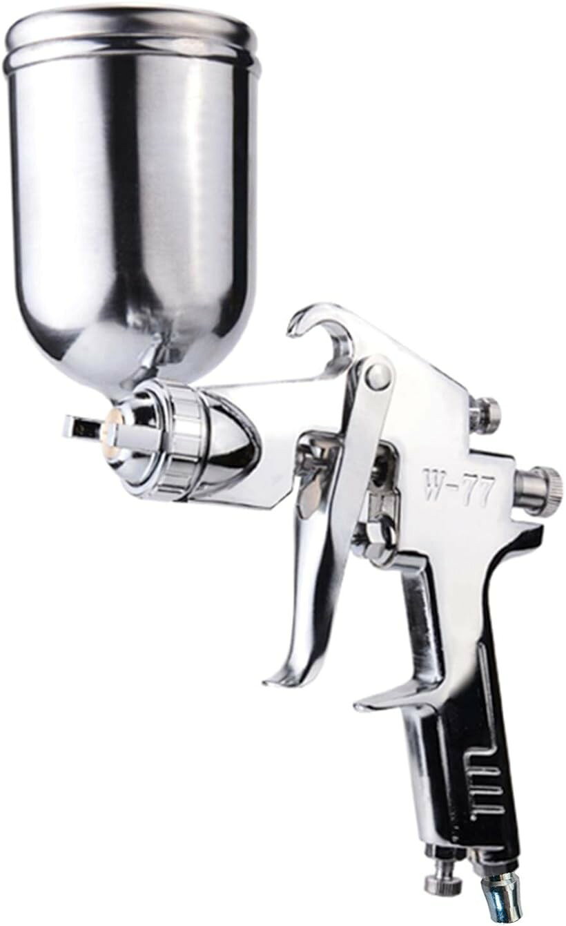 W-77 重力式 エアー スプレーガン 口径 2.0mm 2.5mm 3.0mm 口径3.0mm (シルバー, 口径3.0mm)
