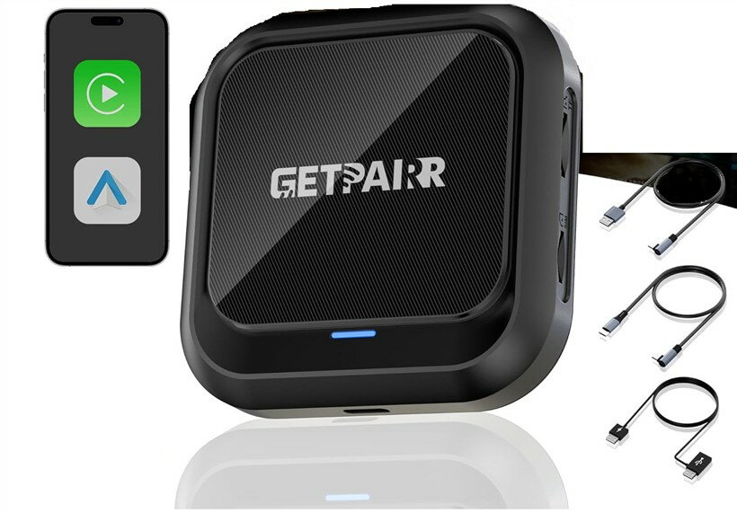 Portable Navigation - CarPlay AI Box ワイヤレス Android Auto対応 13搭載 カープレイワイヤレス化 車 2画面分割表示 GPS内蔵 Google Playアプリ (ブラック)