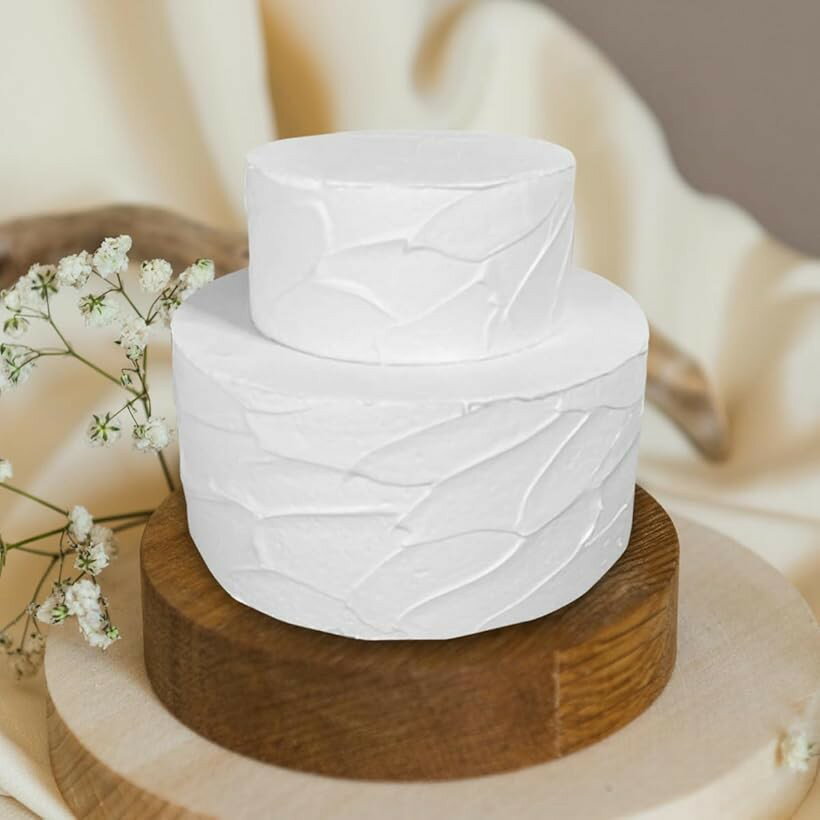 Rakuten - クレイケーキ 土台 2段 フェイクケーキ ダミーケーキ用ベース ハンドメイド (ミニ, 2段ウェーブ)