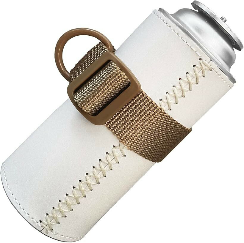 Outdoor - ガス缶カバー フック付き 便利 CB缶カバー 保護ケース おしゃれ キャンプ用品 登山 ホワイト (ホワイト)