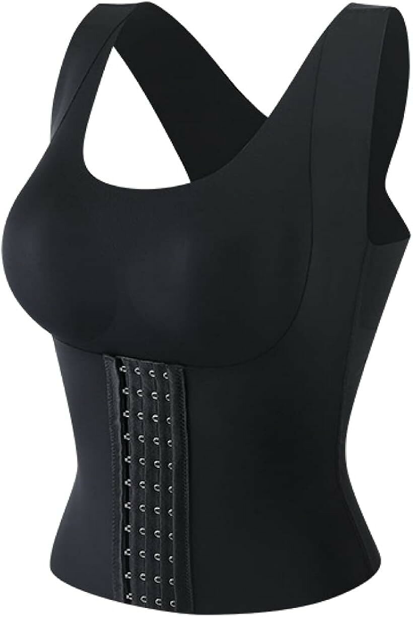 ブラジャー ウエストニッパー 一体型 補正下着 ブラック XL (ブラック, XL)