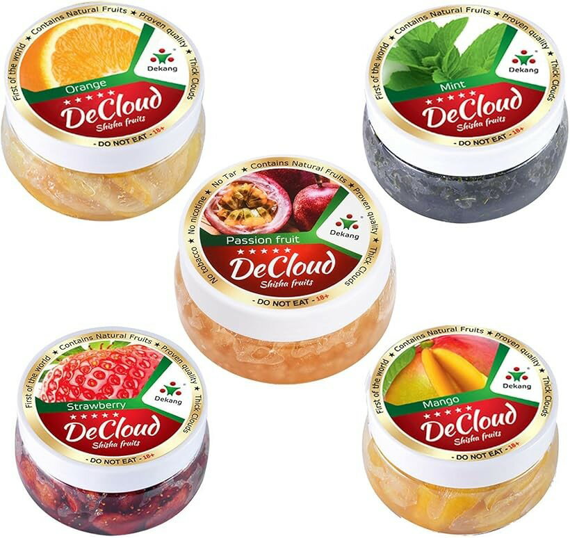 Rakuten - シーシャ フレーバー DeCloud Shisha Friut Hookah Mix Flavors Set Tobacco ＆ Nicotine Free Molasses (50gx5pcs-A)