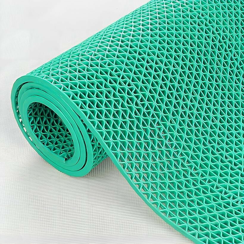 樂天商城 - 業務用滑り止めマット PVC ゴムマット 歩行滑り止めマット 厚さ4.5mm 透水マット 穴あき 風呂マット プール下マット 玄関マット 屋外 抗菌 速乾 (グリーン, 1.2X5M)