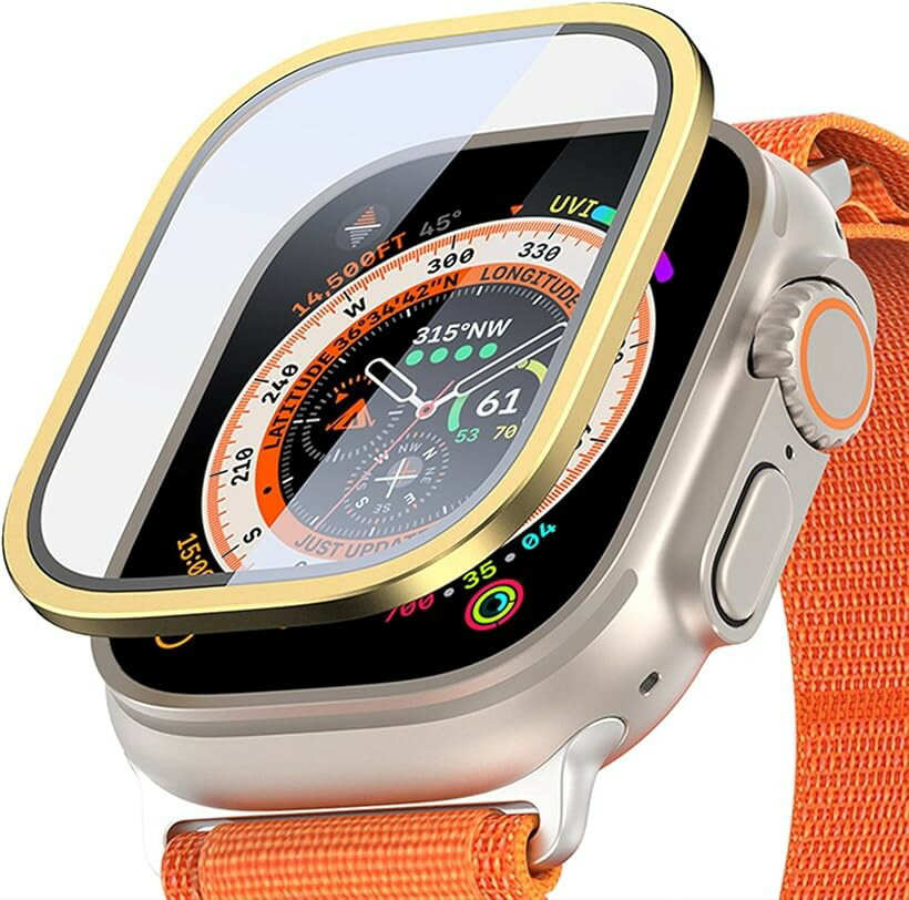 バリエーションコード : 2bjxg0wdgx商品コード2bjxpf5qrx商品名Apple Watch ガラスフィルム アルミ合金フレーム+強化ガラスフィルム 一体型 全面保護 画面保護カバー 耐傷性 指紋防止 1枚セットブランドGANGXUNカラー金サイズ等Apple Watch Ultra 2 / Ultra1「エッジ強化アルミニウム保護バンパー」日常生活やアウトドアアドベンチャー、スポーツなどでの使用に最適です。アップルウォッチ Ultra (49mm)のエッジに擦り傷や衝撃、摩耗などが発生する心配はありません。このバンパーは、合金で作られているため、軽量でありながら非常に耐久性があり、耐久性も優れています。Apple Watch Ultra本体と同じ材質を採用しているので、装着感や色合いにも違和感がありません。これを使用することで、 Watch Ultra を長く美しく保つことができます。是非、このバンパーであなたのアップルウォッチを守ってください。「クリアで高応答性」画面にしっかり密着するためタッチスクリーン感度が良く、指紋に強い特殊な撥油コーティングにより、画面をクリーンでクリアな状態に保ちます。「この製品は、従来品よりも優れて」なめらかな手触りや撥水、撥油、指紋防止効果があります。縁も滑らかに仕上げられており、優れた工芸によって長持ちします。指紋や汚れがつきにくく。また、デザインは本体にぴったりフィットしており、GPSアンテナ、スピーカー、リューズなどを干渉することなく、いつでも画面が滑らかな状態で操作できます。滑らかな表面で心地よく、快適に操作できます。「画質を損なわい高透過率」高透過率により液晶画面を守りながらスクリーン元々の明るい画質を損なわなく、そのままに楽しみます。画面上の操作も違和感なくスムーズに行えます。※ 他ネットショップでも併売しているため、ご注文後に在庫切れとなる場合があります。予めご了承ください。※ 品薄または希少等の理由により、参考価格よりも高い価格で販売されている場合があります。ご注文の際には必ず販売価格をご確認ください。※ 沖縄県、離島または一部地域の場合、別途送料の負担をお願いする場合があります。予めご了承ください。※ お使いのモニタにより写真の色が実際の商品の色と異なる場合や、イメージに差異が生じることがあります。予めご了承ください。※ 商品の詳細（カラー・数量・サイズ 等）については、ページ内の商品説明をご確認のうえ、ご注文ください。※ モバイル版・スマホ版ページでは、お使いの端末によっては一部の情報が表示されないことがあります。すべての記載情報をご確認するには、PC版ページをご覧ください。「詳細」対応デバイス：Apple Watch Ultra 2 / Ultra 1 (2023/2022， 49mm)商品の寸法：6.5L x 5W cm