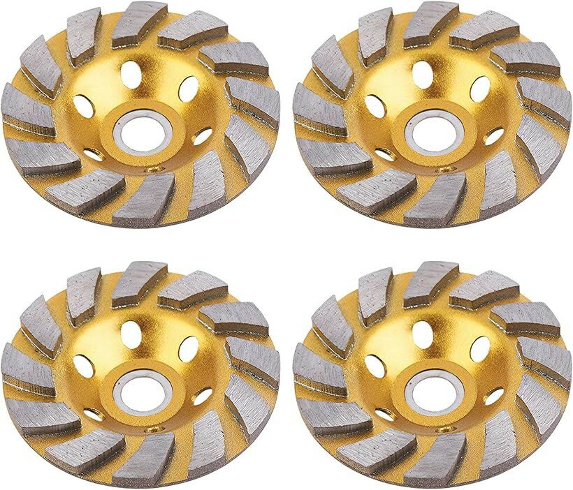 ダイヤモンド カップ ホイール サンダー ディスク グラインダー 刃 工具 コンクリート 砥石 研磨 アタッチメント 100mm 4個セット