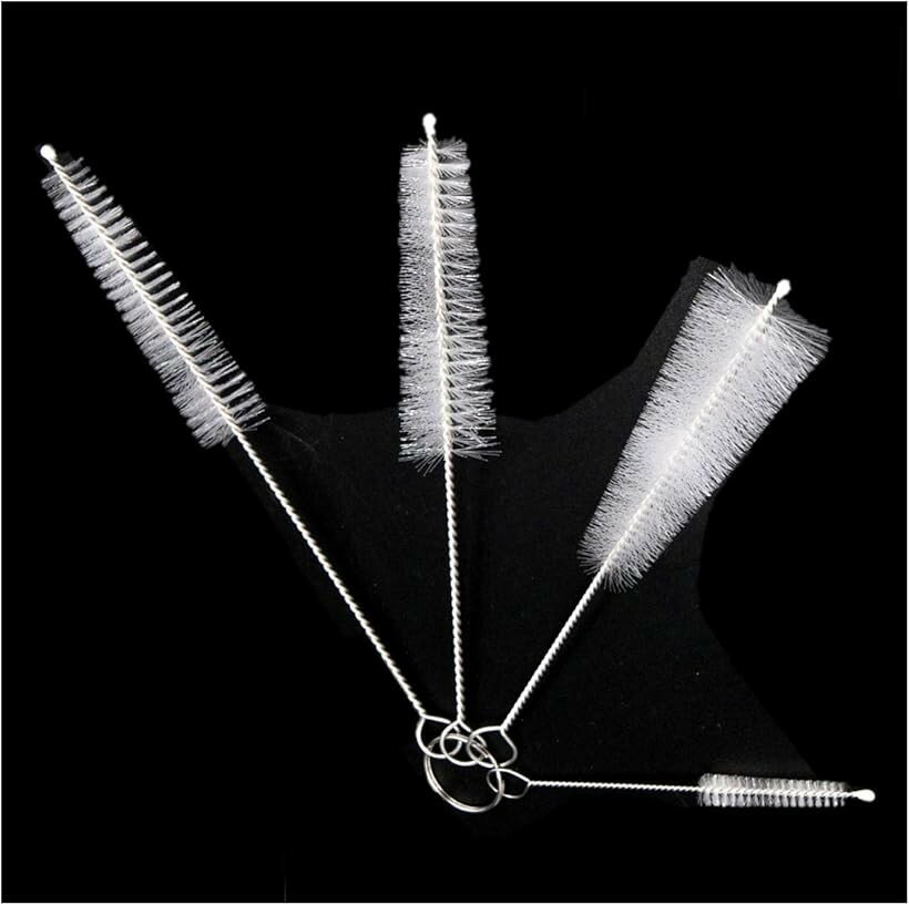 Rakuten - XPデザイン ストローブラシ チューブブラシ キッチン 注ぎ口 細口瓶 洗浄ブラシ 試験管ブラシ 隙間ブラシ (ホワイト（4種セット）)