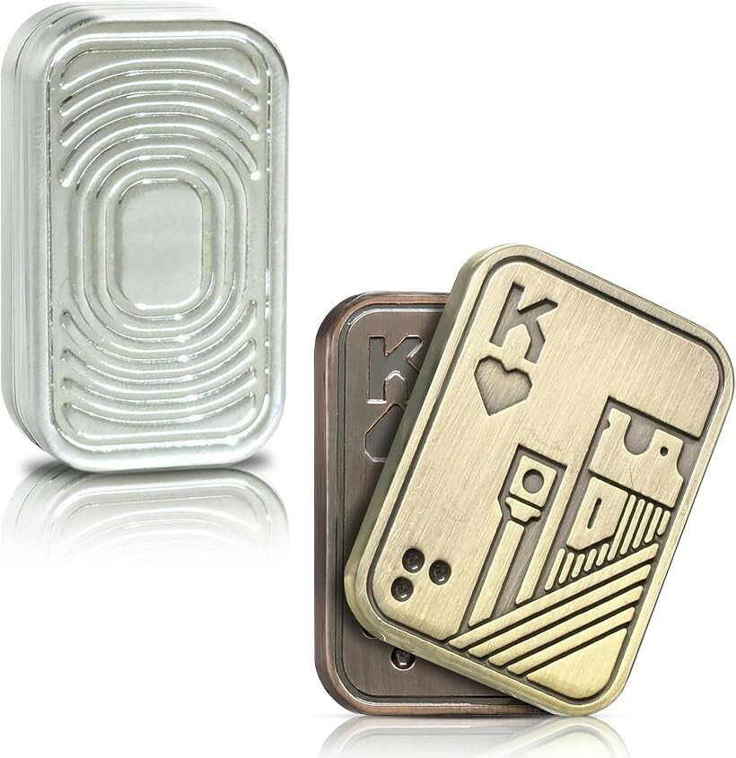 フィジェットトイ フィジェットスライダー 手遊び 大人 fidget toys EDC 2種セット 銀 金 (トリプルスライドタイプ「シルバー」 + ダブ)