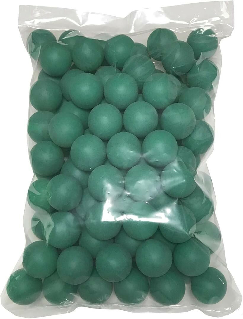 Balls - ピンポン玉 娯楽用 卓球ボール プラスチック 無地 グリーン 100個 (21 グリーン x 100個, 40mm)