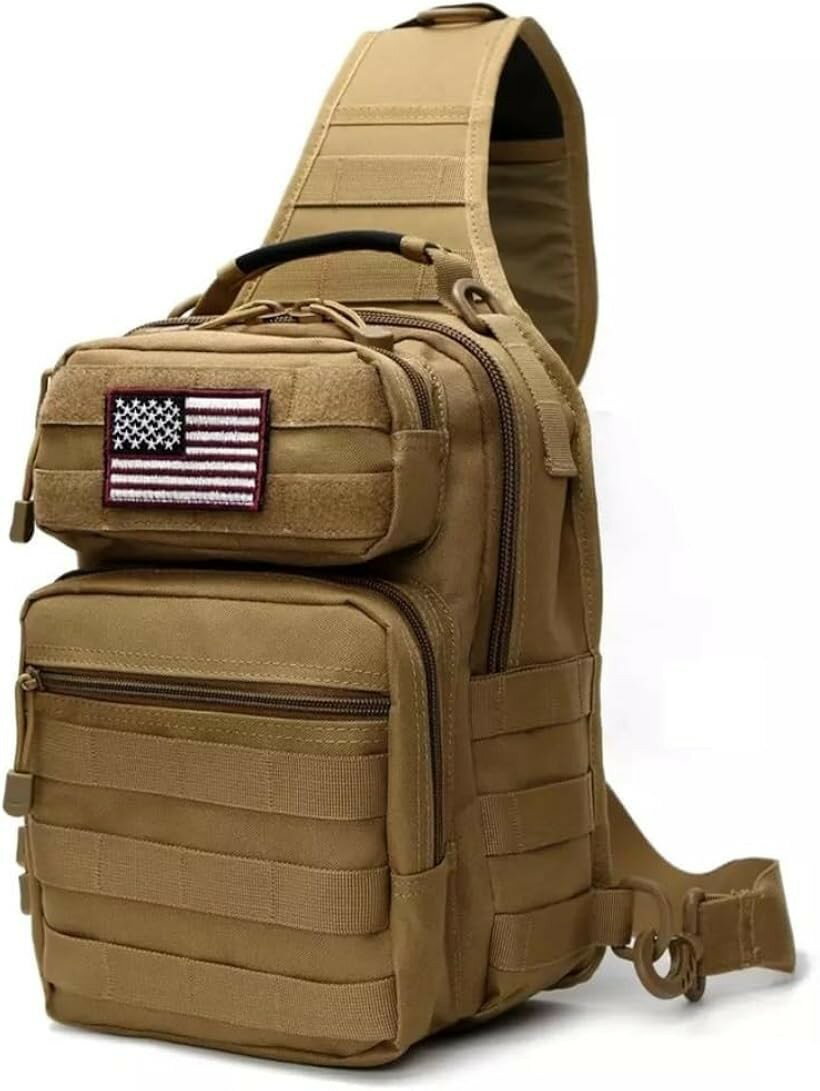 其它 - ボディバッグ タクティカル 斜めがけ ミリタリー ショルダーバッグ 防水 大容量 ベージュ (ベージュ)