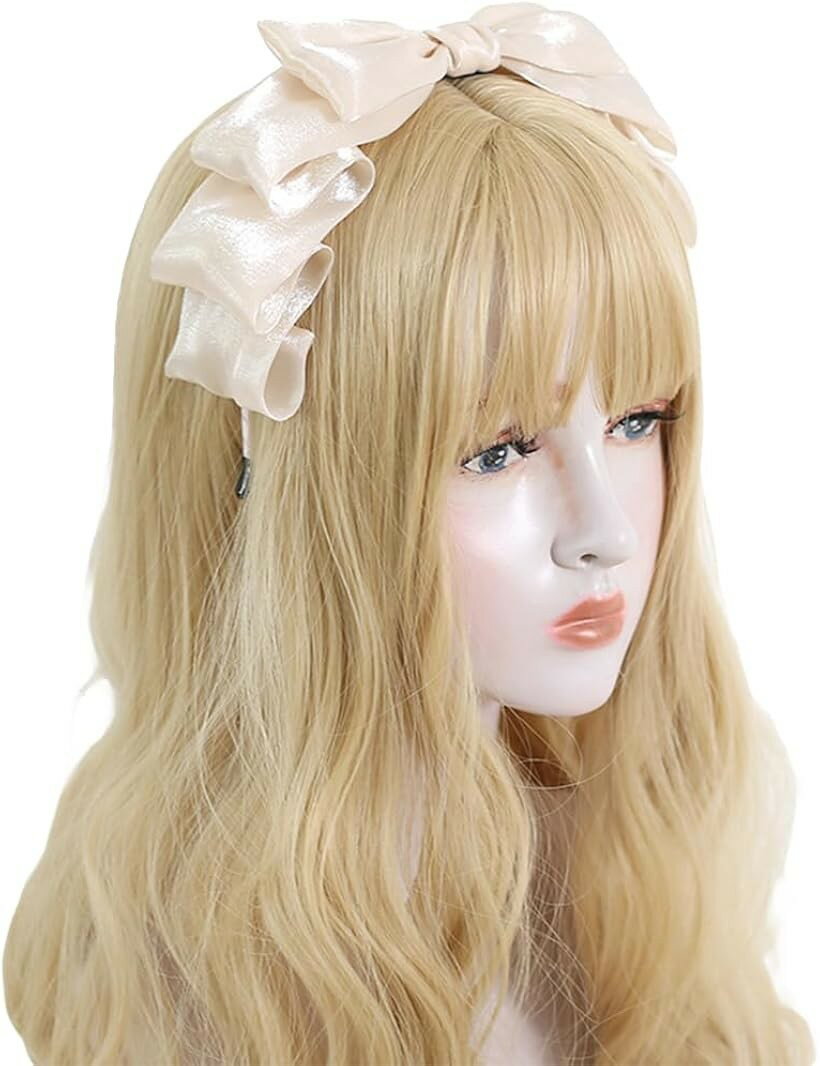 Rakuten - カチューシャ リボン ヘッドドレス ロリータ コスプレ レディース 萌え 髪飾り ベージュ (ベージュ)
