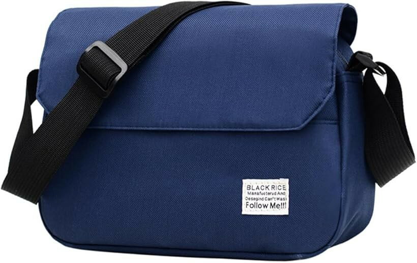 Rakuten - ショルダーバッグ メンズ 斜めがけ 小さめ 軽量 スリングバッグ 無地 ナイロン ブルー (ブルー)