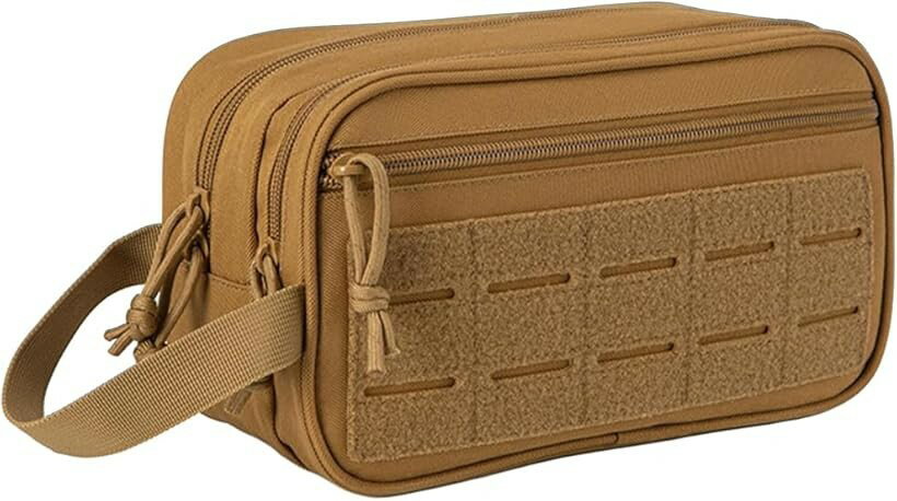 Rakuten - ミリタリーポーチ モールシステム タクティカルバッグ 小型 横型 コンパクト セカンドバッグ (ベージュ)