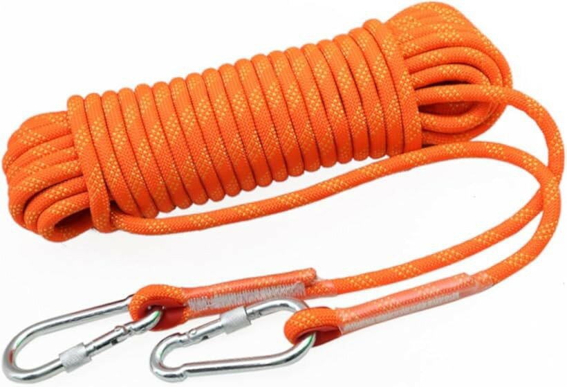 クライミングロープ 多目的ロープ 直径10mm 引張強度1000kg 長さ10m 頑丈 アウトドア キャンプ 登山 テント 物干し (オレンジ, 30m)