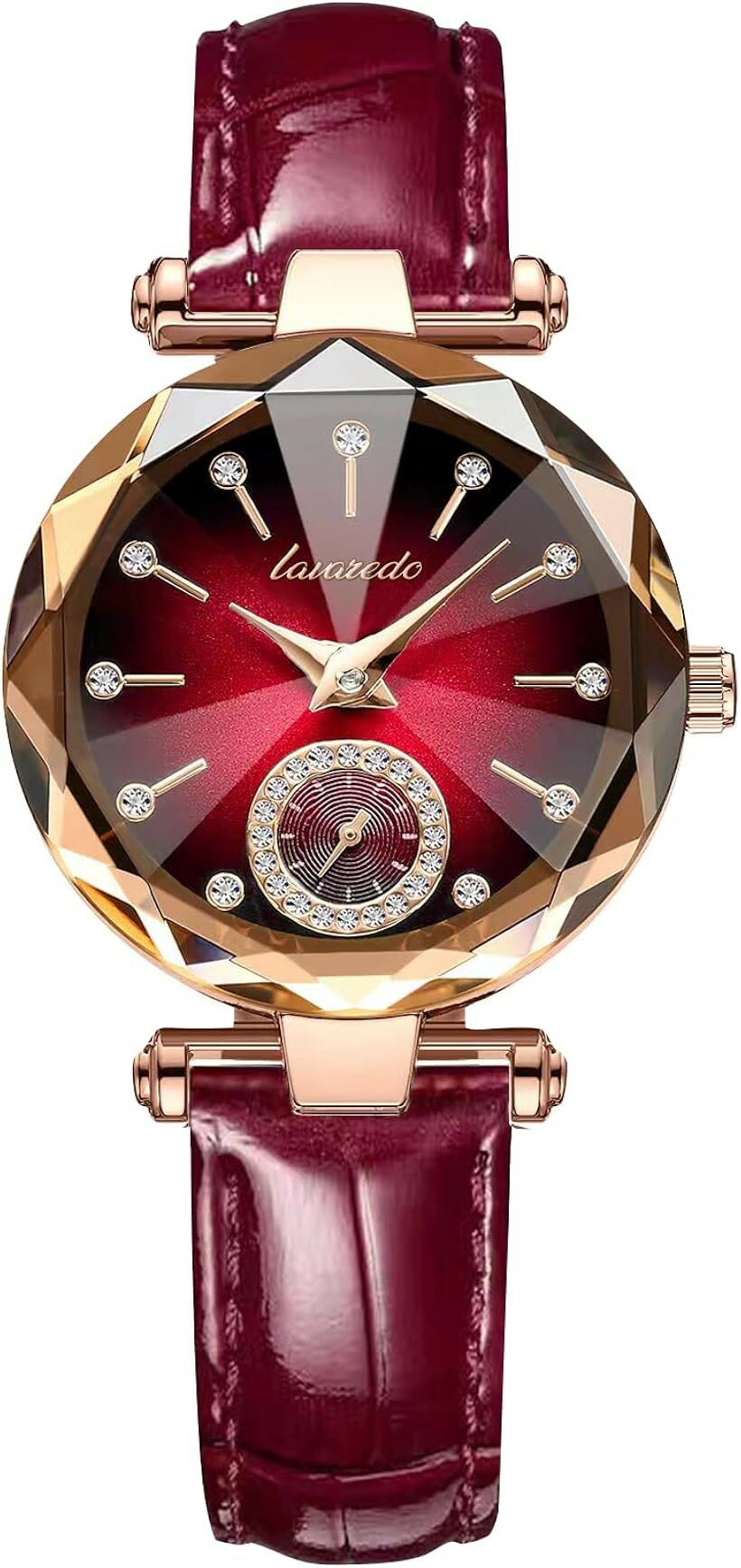 CARTIER - 腕時計 レディース アナログ表示 クオーツ うで時計 レザーベルト 細め おしゃれ 防水腕時計 超薄型 シンプル 女性用 (02-レッド)