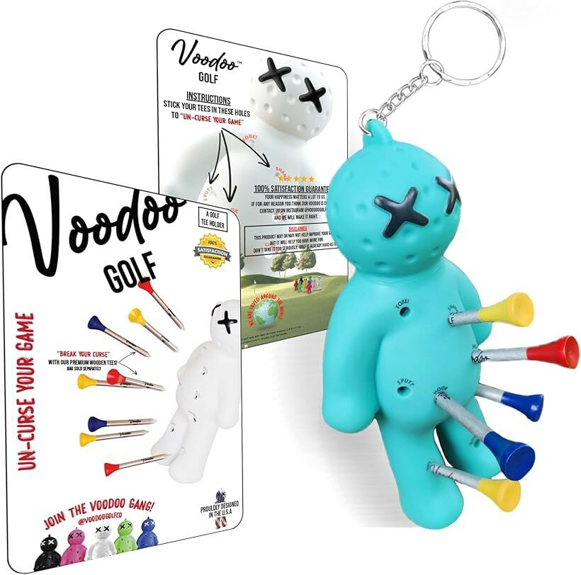 Voodoo ゴルフボール ティーホルダー ノベルティキーホルダーアクセサリー バッグ...