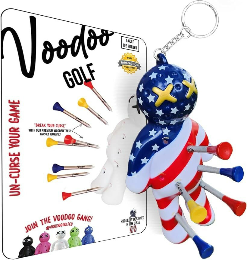 Voodoo ゴルフボール ティーホルダー ノベルティキーホルダーアクセサリー バッグ...