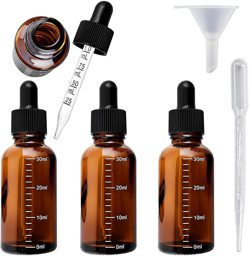スポイトボトル 遮光瓶 目盛り付き ガラス製 アロマ 精油対応 小分け用 30ml 茶色...