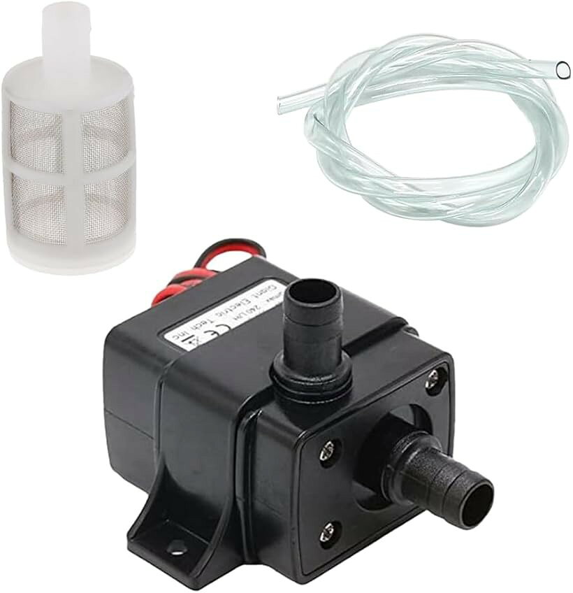 水中ポンプ 小型 水槽 アクアリウム 12v 揚程 3m ((水中ポンプ(1個)+フィルター(1個)+ホース(1m)))