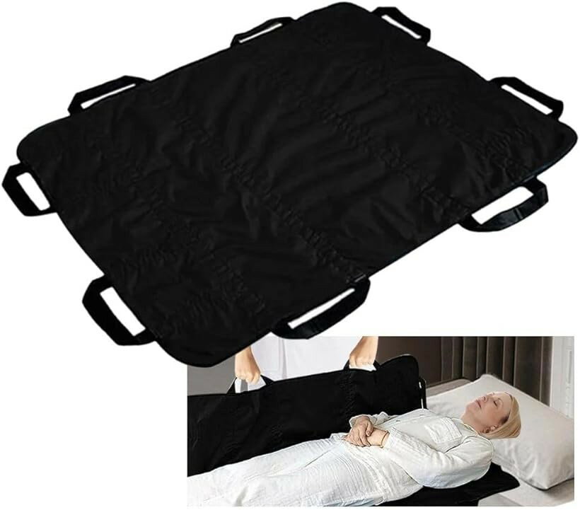 スライディングシート 移乗シート 簡易担架 介護用品 起き上がり補助 移動 (黒)
