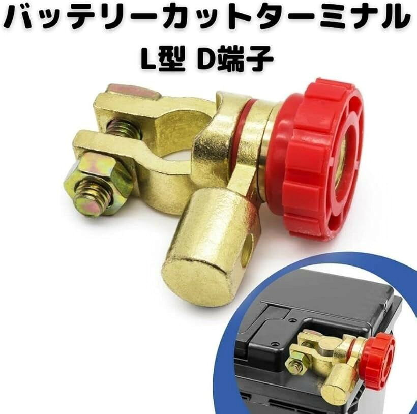 エムラインストアのバッテリー キルスイッチ バッテリーカットターミナル 車 d端子 12v 24v 黒 (黒)｜アングル2