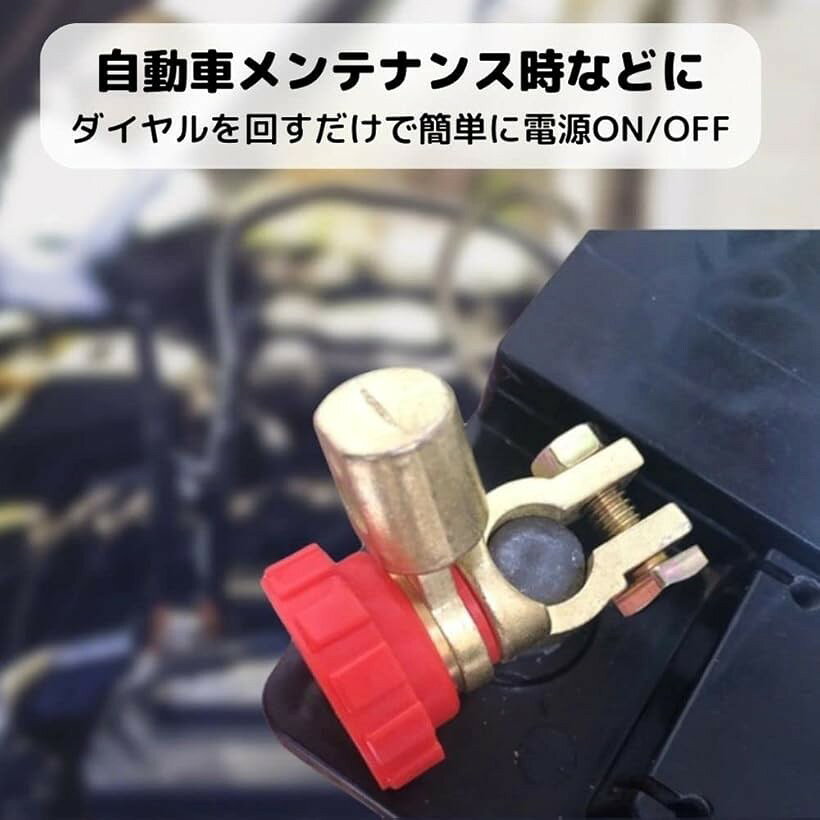 エムラインストアのバッテリー キルスイッチ バッテリーカットターミナル 車 d端子 12v 24v 黒 (黒)｜アングル3