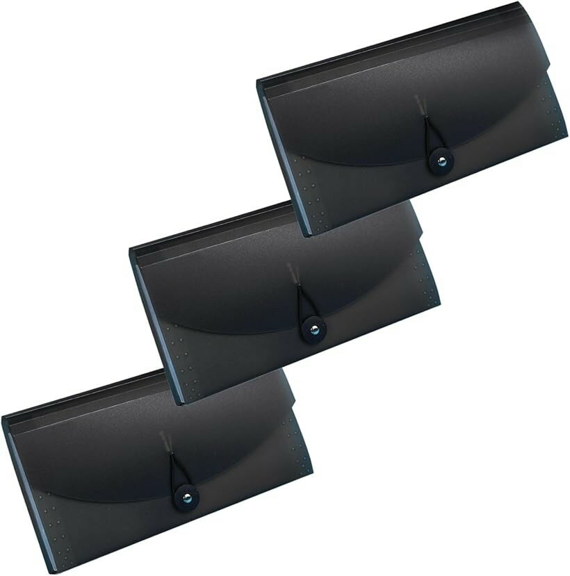 Rakuten - GLOFIN ファイル レシートホルダー ドキュメントファイル 保管 伝票 収納 整理 書類 ケース (ブラック3個セット)