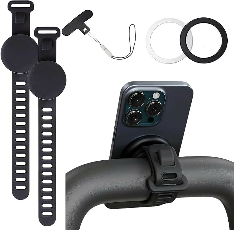 ベビーカー スマホホルダー magsafe対応 マグネット スマホスタンド 携帯ホルダー 車椅子 自転車 2個セット (ブラック)