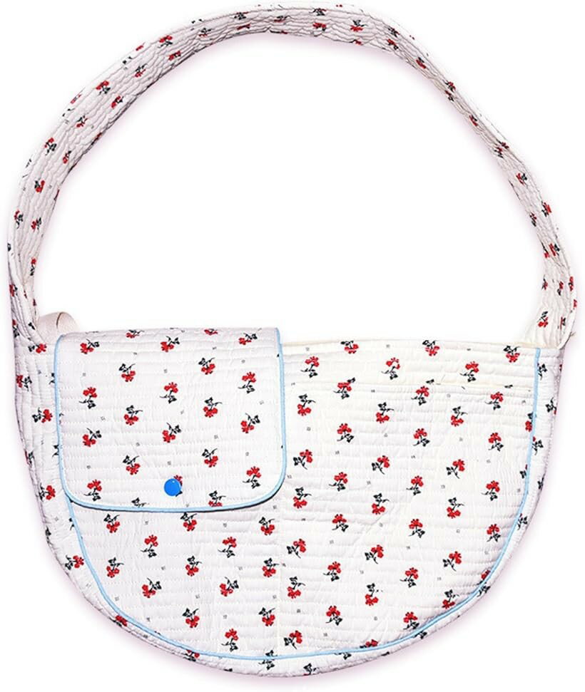 Carry Bags - 犬 猫ペットスリング バッグ キャリーバッグ 抱っこ紐 ペット用品 小型ペット 抱っこバッグ 通気性 耐久性 (花柄)
