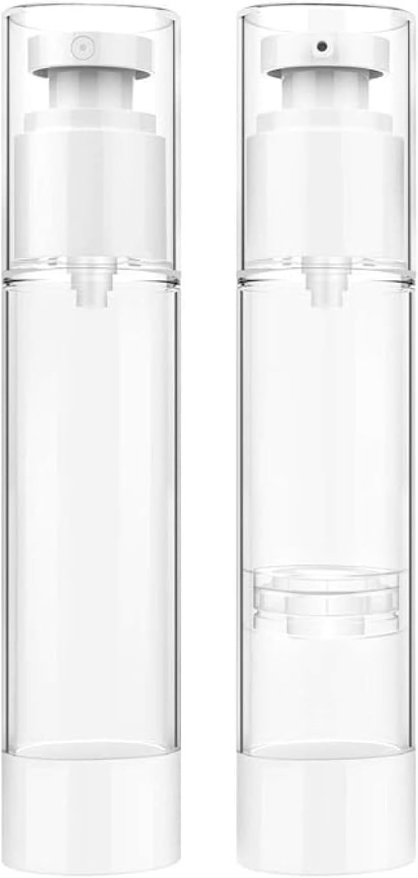 小分けボトル 2個セット トラベルボトル 真空 ポンプボトル 携帯用 詰替え容器 (クリア, 50ml)