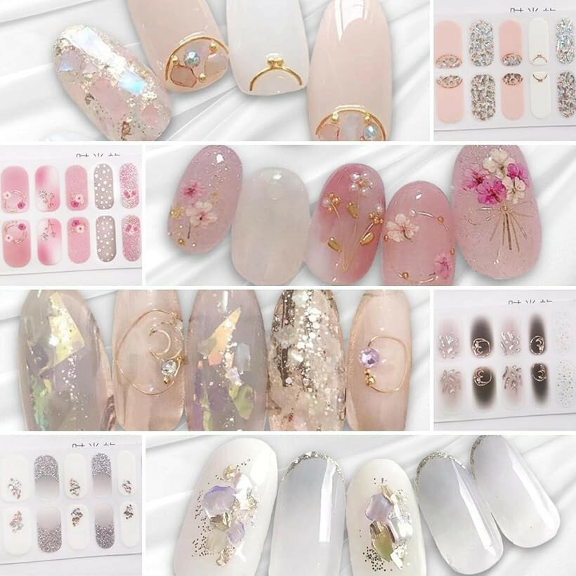 ネイルシール 春夏A 貼るだけマニキュア 可愛い 花 透け感 箔 パール パーツ CCL381 CCL382 CCL383 CCL384 (CCL381 CCL382 CCL383 CCL384)