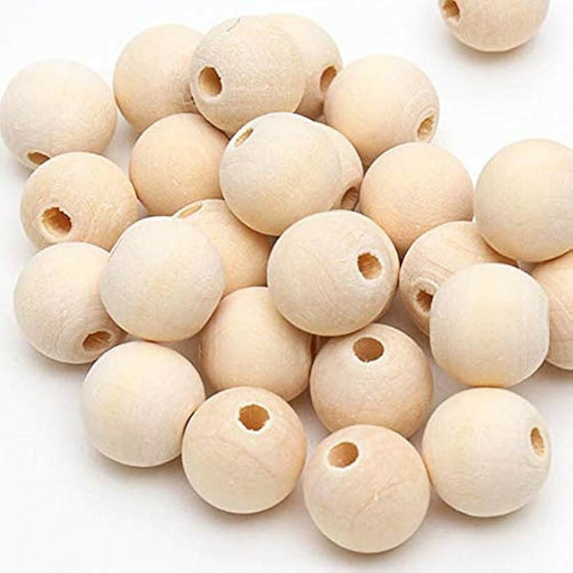 ウッドビーズ ハンドメイド アクセサリー パーツ 手芸 ネックレス 手芸用品 ビーズアクセサリー 20mm 約220個 (20mm 約220個)