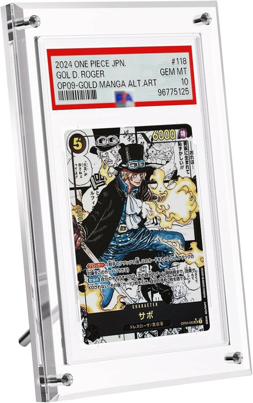 PSA estuche de tasación cargador acrílico Cargador magnético atornillado exclusivo de PSA Protección UV Soporte de exhibición de tarjetas comerciales compatible con CGC Almacenamiento de exhibición incluido (Transparente, 1 fila)