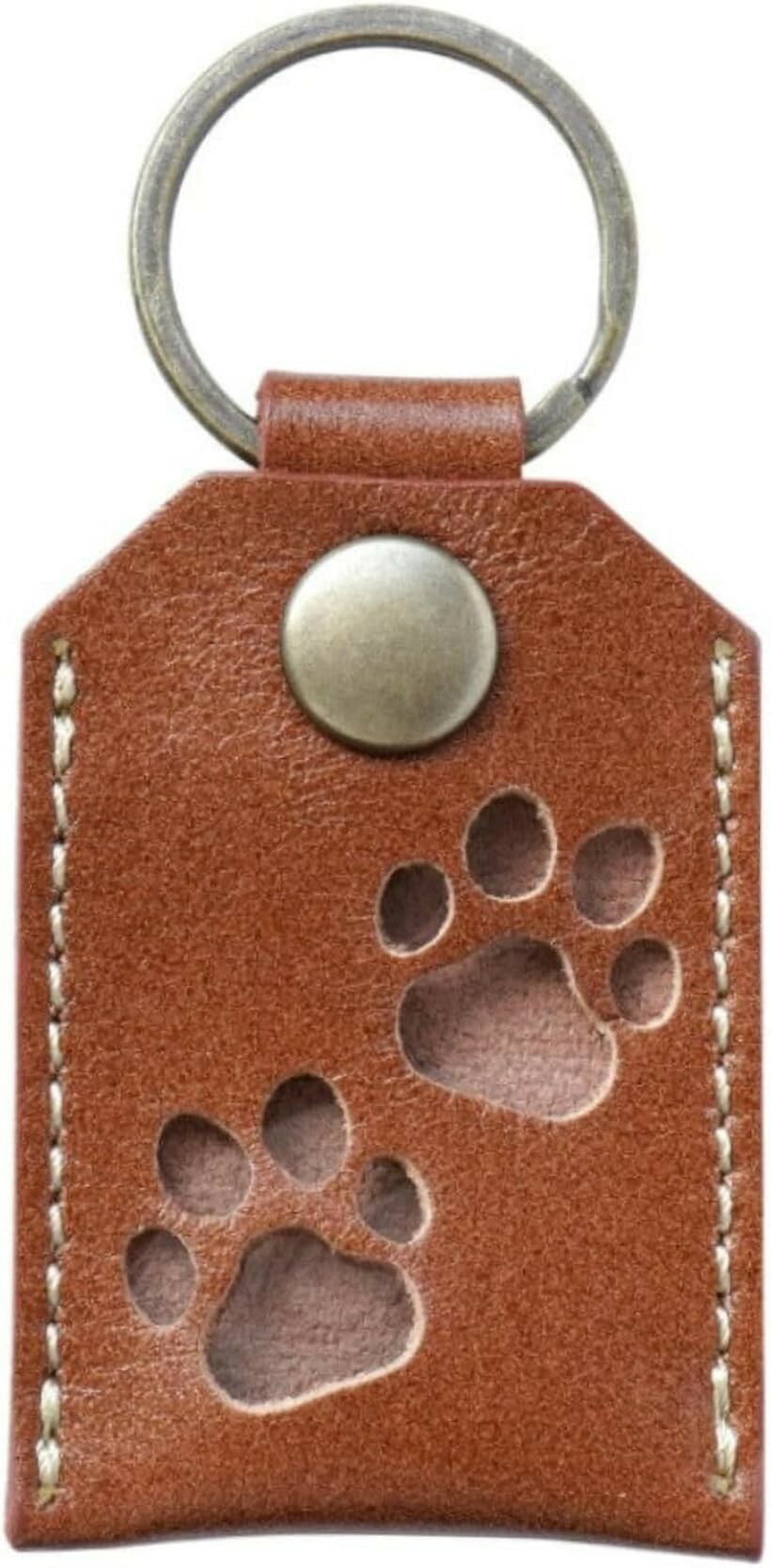 遺毛ケース 遺毛入れ 犬 猫 キーホルダー 本革 ペット メモリアル (ブラウン)
