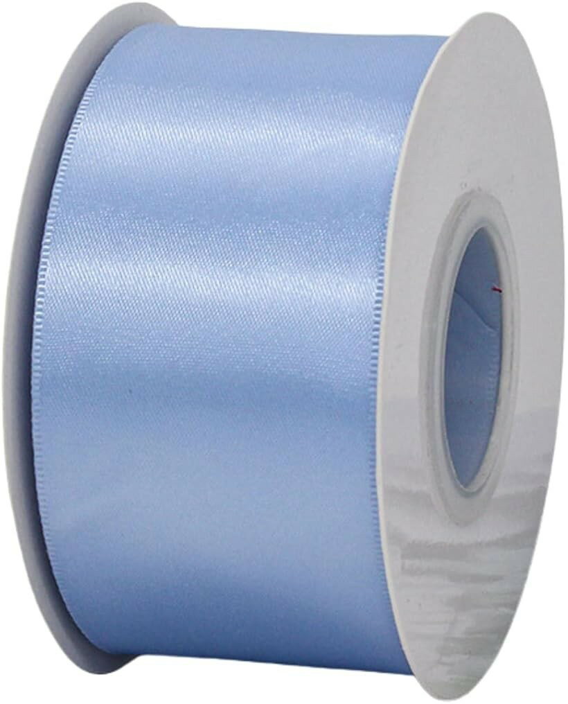 Ribbon - サテンリボン 50mm 両面 ギフト 花束 ラッピング (ペールブルー)