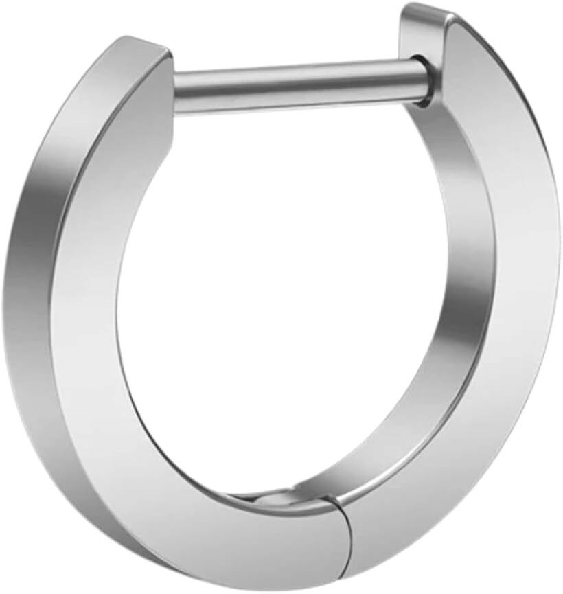 フープピアス 18G 金属アレルギー対応 G23 チタン つけっぱなし メンズ レディース 兼用 (シルバー, 小さい)