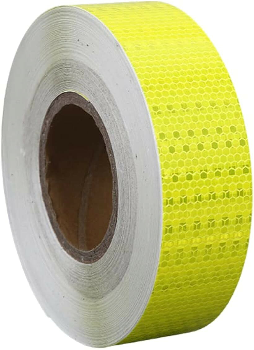 反射テープ 反射シール 反射板 コンクリート 貼れる 25m 幅5cm イエロー (イエロー)