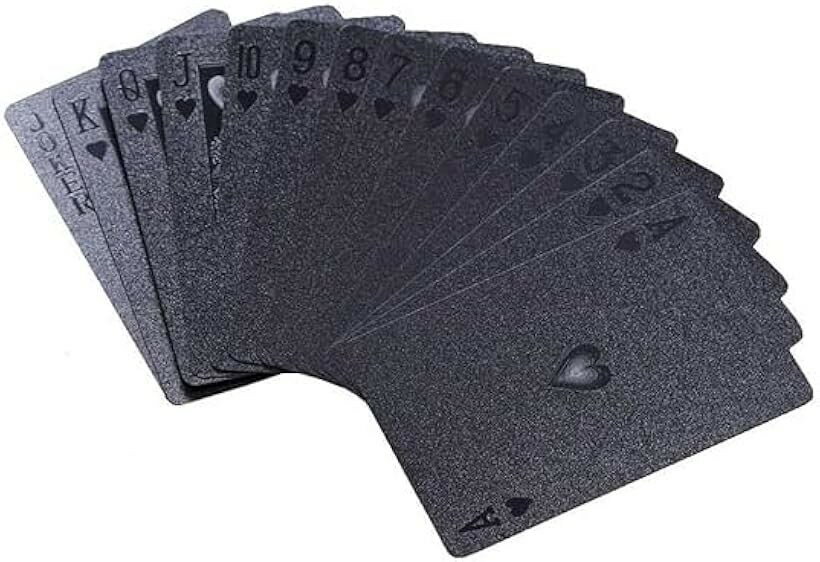 Rakuten - トランプ プラスチック ゴージャス カードゲーム 両面 折れにくい 防水 マジック 専用箱ケース 漆黒/ブラック (漆黒 / ブラック)