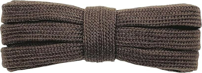 Flat 36 inches - 47 inches - シューレース SHOELACES 純綿靴紐 長さ8MM幅 平紐 無地 靴ひも おしゃれ スニーカー (コーヒー, 160cm)